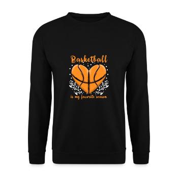 Sports My Favorite Season Basketball - Unisex Sweatshirt - black - Front - Alina (178cm) & Michal (187cm)