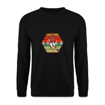 Sport Rétro Coucher de soleil Heartbeat Football - Sweat-shirt Unisexe - noir - Devant - Alina (178cm) & Michal (187cm)