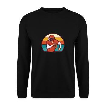 Rugby Footballeur Rétro Vintage Football - Sweat-shirt Unisexe - noir - Devant - Alina (178cm) & Michal (187cm)