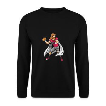 Rugby Footballeur Super-héros Football - Sweat-shirt Unisexe - noir - Devant - Alina (178cm) & Michal (187cm)