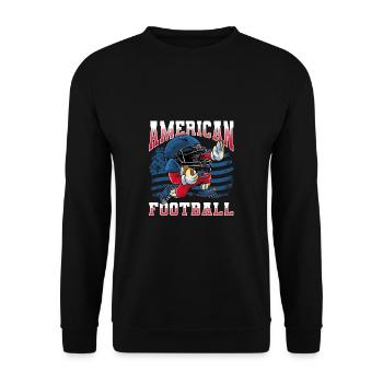 Fußballer Quarterback American Football - Unisex Pullover - Schwarz - Vorne - Alina (178cm) & Michal (187cm)