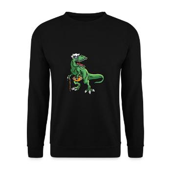 Rugby Fußballer Oma T Rex Fußball - Unisex Pullover - Schwarz - Vorne - Alina (178cm) & Michal (187cm)