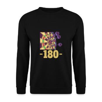 180 Arrow Bullseye Dart Joueur de fléchettes - Sweat-shirt Unisexe - noir - Devant - Alina (178cm) & Michal (187cm)
