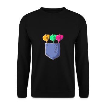 Fléchette Dart Dart Fléchette de poche - Sweat-shirt Unisexe - noir - Devant - Alina (178cm) & Michal (187cm)