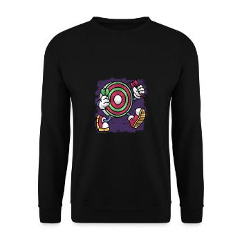 Dartist Darted Dartboard Holding Dart - Sweat-shirt Unisexe - noir - Devant - Alina (178cm) & Michal (187cm)