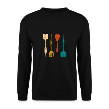 Darting Darted Retro Vintage Dart - Unisex Sweatshirt - black - Front - Alina (178cm) & Michal (187cm)