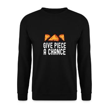 Give Piece A Chance Patissier Baking - Unisex Sweatshirt - black - Front - Alina (178cm) & Michal (187cm)