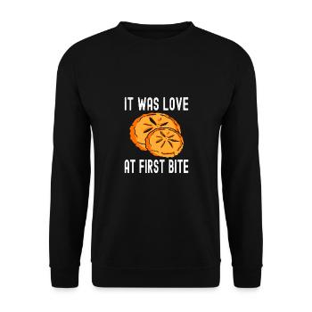 It Was Love At First Bite Baking - Unisex Sweatshirt - black - Front - Alina (178cm) & Michal (187cm)