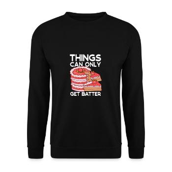 Le pâtissier ne peut que s’améliorer en pâtisserie - Sweat-shirt Unisexe - noir - Devant - Alina (178cm) & Michal (187cm)