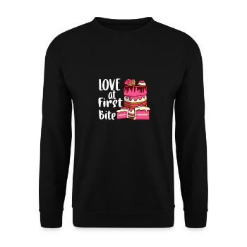 Love At First Bite Patissier Baking - Unisex Sweatshirt - black - Front - Alina (178cm) & Michal (187cm)