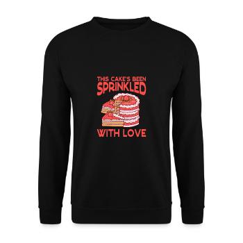 Le gâteau a été saupoudré d’amour en pâtisserie - Sweat-shirt Unisexe - noir - Devant - Alina (178cm) & Michal (187cm)