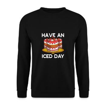Confectioner Baker Have Iced Day Baking - Unisex Sweatshirt - black - Front - Alina (178cm) & Michal (187cm)