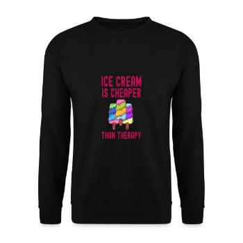 Sundae Thérapie moins chère Crème sucrée - Sweat-shirt Unisexe - noir - Devant - Alina (178cm) & Michal (187cm)