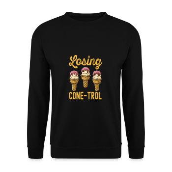 Gelato Losing Cone-trol Scoop Cream - Unisex Sweatshirt - black - Front - Alina (178cm) & Michal (187cm)