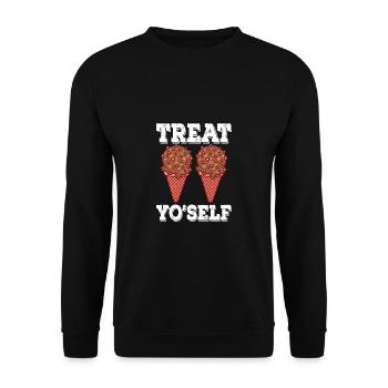 Sherbet Treat Yo'self Scoop Gelato Cream - Unisex Sweatshirt - black - Front - Alina (178cm) & Michal (187cm)