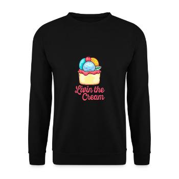 Livin The Cream Sundae Scoop Cream - Unisex Sweatshirt - black - Front - Alina (178cm) & Michal (187cm)