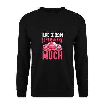 Sundae J’aime beaucoup la fraise Crème - Sweat-shirt Unisexe - noir - Devant - Alina (178cm) & Michal (187cm)