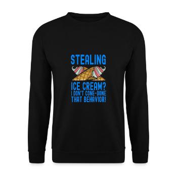 I Don't Cone-done Behavior Gelato Cream - Unisex Sweatshirt - black - Front - Alina (178cm) & Michal (187cm)