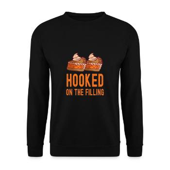 Hooked On The Filling Patissier Baking - Unisex Sweatshirt - black - Front - Alina (178cm) & Michal (187cm)
