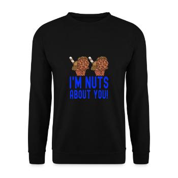 I'm Nuts About You Eisbecher Gelato Creme - Unisex Pullover - Schwarz - Vorne - Alina (178cm) & Michal (187cm)