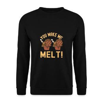 You Make Me Melt Sundae Gelato Cream - Unisex Pullover - Schwarz - Vorne - Alina (178cm) & Michal (187cm)