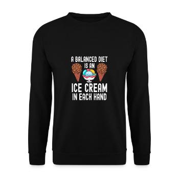 Sherbet In Each Hand Sundae Gelato Cream - Unisex Sweatshirt - black - Front - Alina (178cm) & Michal (187cm)