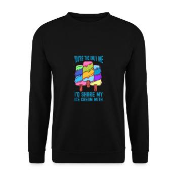 Je partagerais mon sorbet à la crème glacée Gelato - Sweat-shirt Unisexe - noir - Devant - Alina (178cm) & Michal (187cm)
