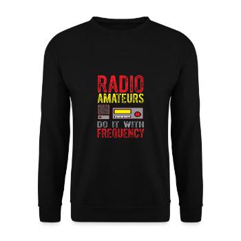 Radio Do It With Frequency Ham Radio - Unisex Sweatshirt - black - Front - Alina (178cm) & Michal (187cm)