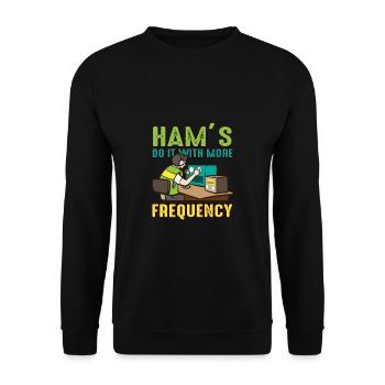 Radio Do It With Frequency Ham Radio - Unisex Sweatshirt - black - Front - Alina (178cm) & Michal (187cm)