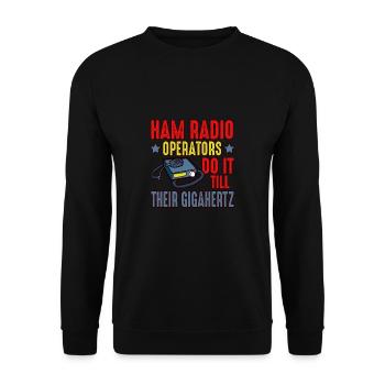 Amateure Do It Till Gigahertz Amateurfunk - Unisex Pullover - Schwarz - Vorne - Alina (178cm) & Michal (187cm)