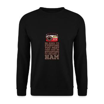 Amateur Radio Kind To Everyone Ham Radio - Unisex Sweatshirt - black - Front - Alina (178cm) & Michal (187cm)