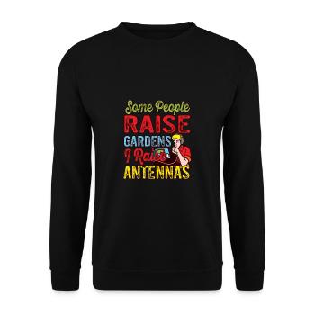 Amateur Radio I Raise Antennas Ham Radio - Unisex Sweatshirt - black - Front - Alina (178cm) & Michal (187cm)