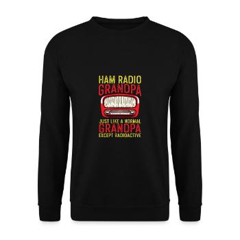 Amateur Radioactive Grandpa Ham Radio - Unisex Sweatshirt - black - Front - Alina (178cm) & Michal (187cm)