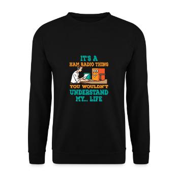 Radio, das Sie nicht verstehen würden Amateurfunk - Unisex Pullover - Schwarz - Vorne - Alina (178cm) & Michal (187cm)