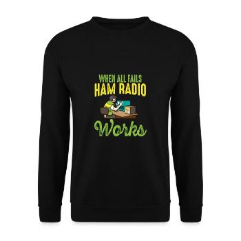 Amateur Radio When All Fails Ham Radio - Unisex Sweatshirt - black - Front - Alina (178cm) & Michal (187cm)