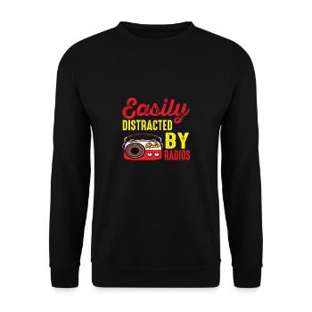 Amateur Easily Distracted By Ham Radio - Unisex Sweatshirt - black - Front - Alina (178cm) & Michal (187cm)
