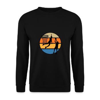 Baller Retro Vintage Spieler Basketball - Unisex Pullover - Schwarz - Vorne - Alina (178cm) & Michal (187cm)