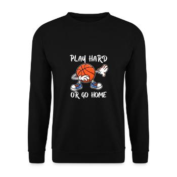 Spielen oder nach Hause gehen Sport Basketball - Unisex Pullover - Schwarz - Vorne - Alina (178cm) & Michal (187cm)