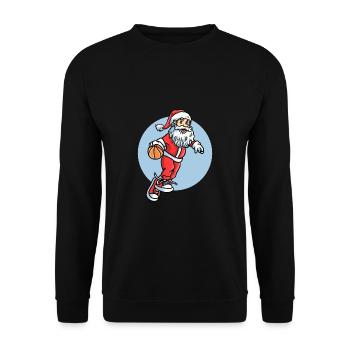 Baller Christmas Santa Claus Basketball - Unisex Sweatshirt - black - Front - Alina (178cm) & Michal (187cm)