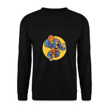 Basket Sports Baller Basketball Gorilla - Unisex Sweatshirt - black - Front - Alina (178cm) & Michal (187cm)