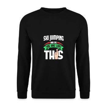 Le saut à ski moi sont comme - Sweat-shirt Unisexe - noir - Devant - Alina (178cm) & Michal (187cm)