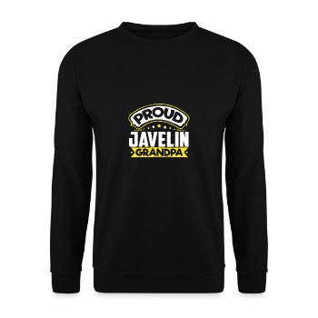 Sport Opa Speerwurf Opa - Unisex Pullover - Schwarz - Vorne - Alina (178cm) & Michal (187cm)