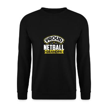 Sports Grandpa Netball Grandpa - Unisex Sweatshirt - black - Front - Alina (178cm) & Michal (187cm)