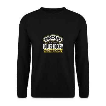 Sport Opa Rollhockey Opa - Unisex Pullover - Schwarz - Vorne - Alina (178cm) & Michal (187cm)