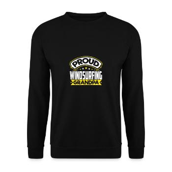 Sport Opa Windsurfen Opa - Unisex Pullover - Schwarz - Vorne - Alina (178cm) & Michal (187cm)