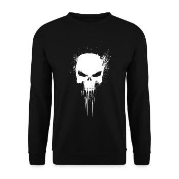 Skull - Unisex Sweatshirt - black - Front - Alina (178cm) & Michal (187cm)