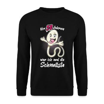 50 Geburtstag Frauen 1971 Jahrgang 50. Jubiläum - Unisex Pullover - Schwarz - Vorne - Alina (178cm) & Michal (187cm)