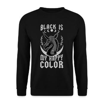 Black Is My Happy Color - Unisex Pullover - Schwarz - Vorne - Alina (178cm) & Michal (187cm)
