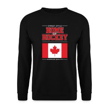 Home of Hockey - Unisex Pullover - Schwarz - Vorne - Alina (178cm) & Michal (187cm)