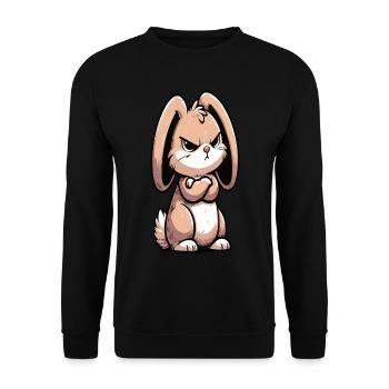 Kaninchen Hase Hasen langohr Klopfer Rammler - Unisex Pullover - Schwarz - Vorne - Alina (178cm) & Michal (187cm)